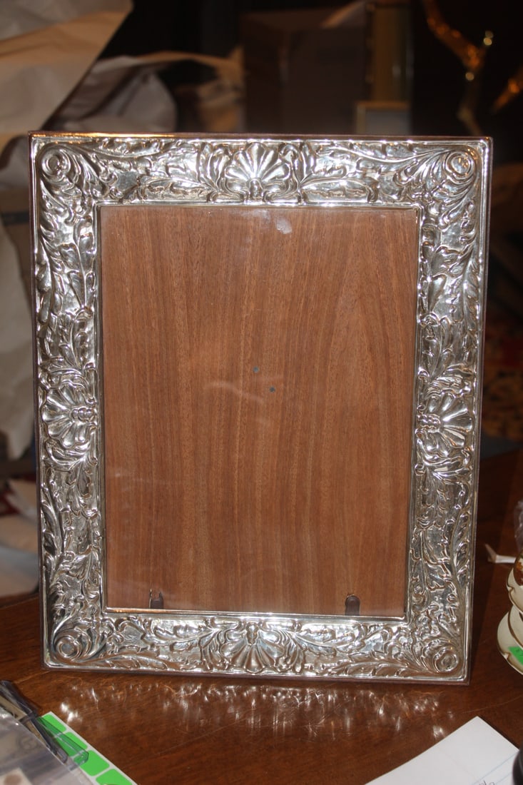 Large Sterling Picture Frame: overall= 12 1/2" x 10 - can fit a 9" x 7" picture