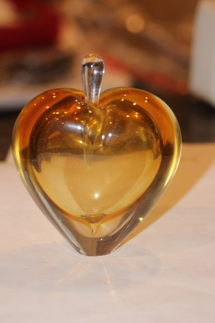 Art Glass Heart Form Perfume Bottle (1 of 6)