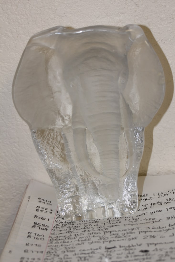 Signed Crystal Elephant - 2
