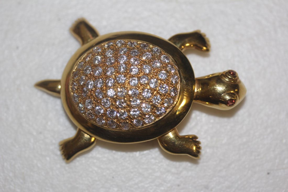 Articulated Turtle Costume Brooch Pin (1 of 4)