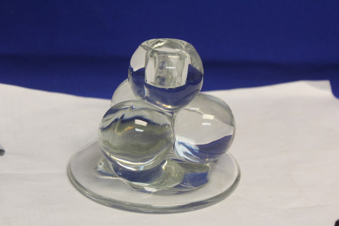 Single Class Candle Holder: 3 3/4" tall