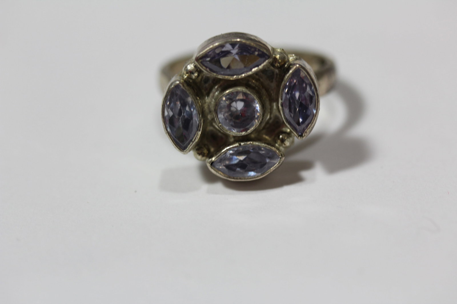 A Sterling and Gemstone Ring: as shown