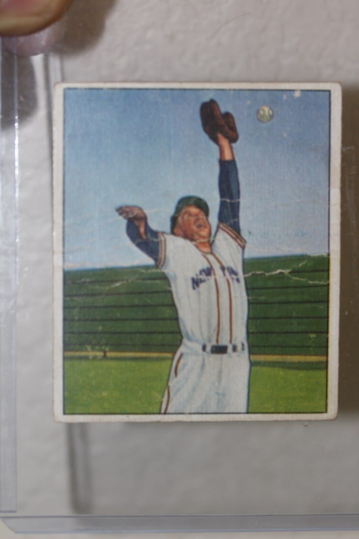 1950 Bowman Carroll Lockman Baseball Card (1 of 2)
