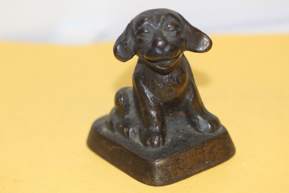 A Solid Bronze Dog Figure - 4
