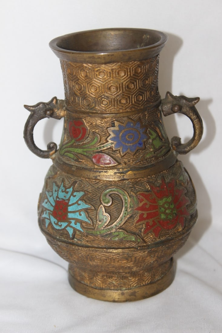 A Champleve Vase: Japanese - 6" tall