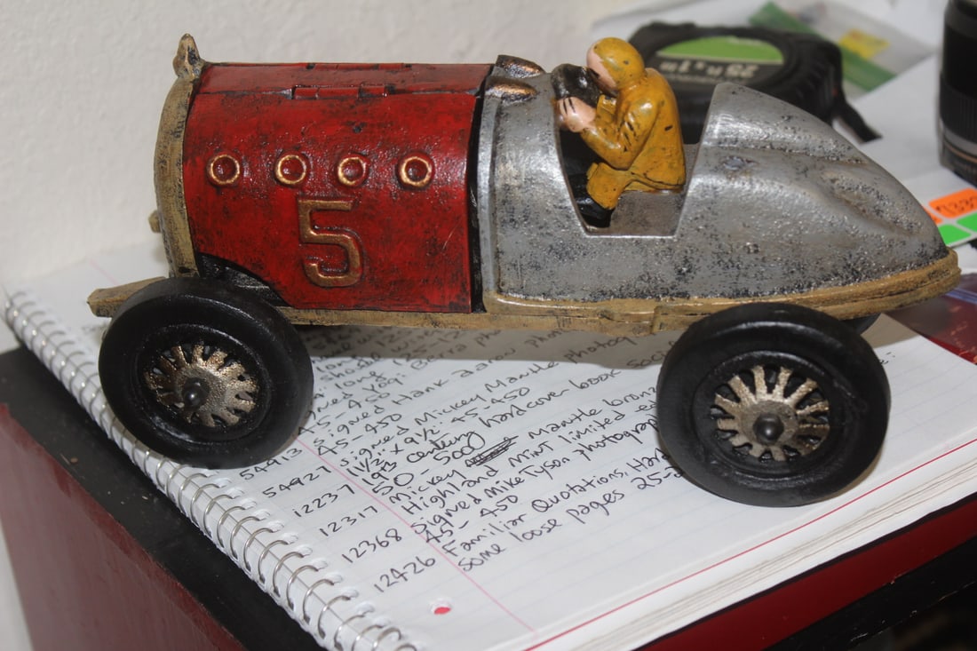 Cast Iron Race Car: 9 3/8" long