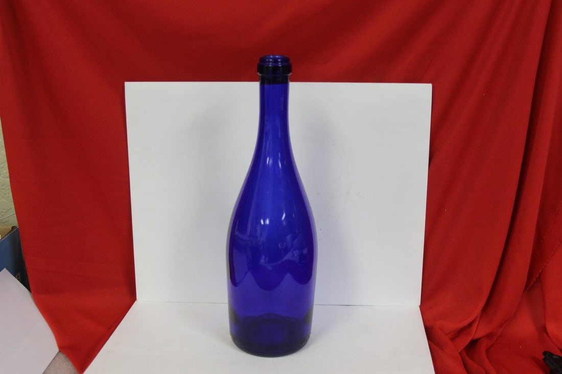 A Cobalt Blue Bottle: 11 1/2" tall