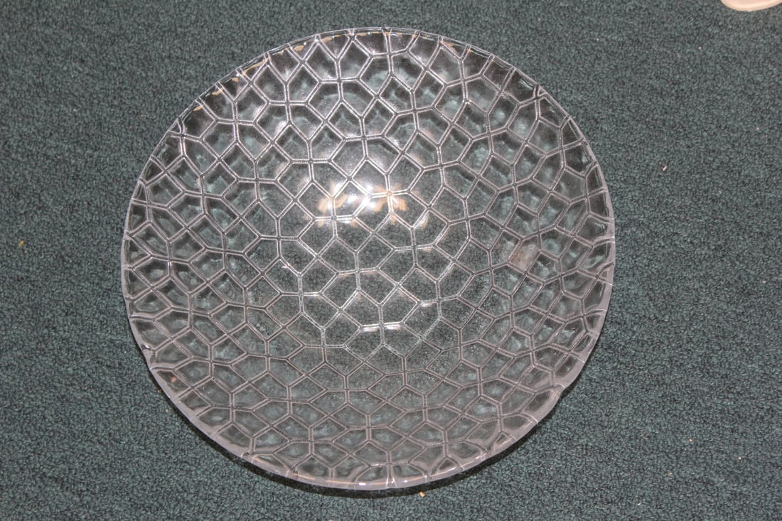 Modern Style Cut Glass Bowl: probably 1960's - 12 3/4" in diameter