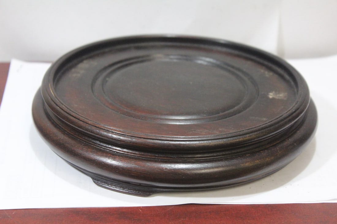 A Vintage Chinese Wood Stand: inside diameter: 6 3/8"