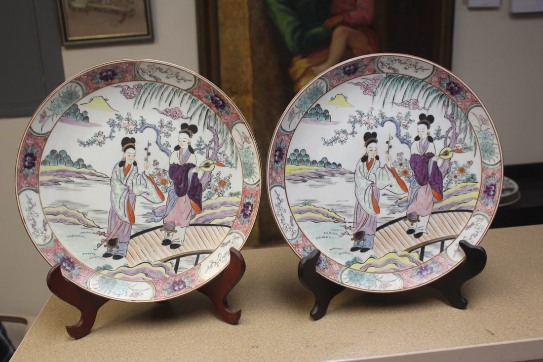 Pair of Charger: Chinese/Japanese/ Asian - 12 1/2" in diameter - 19th to early 20th century