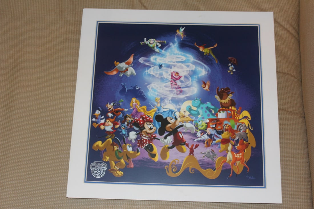Disney World Lithograph on Paper: by Jim Valeri - limited edition - enveloped - unframed - overall= 14" x 14"