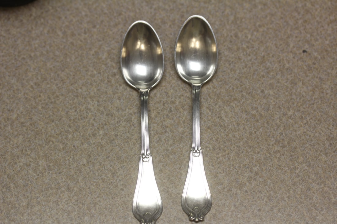 Pair or Set of 2 Sterling Spoons: Tiffany and company - marked - 4 3/4" long each
