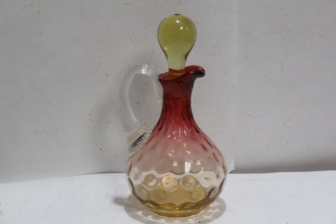 An Art Glass Cruet: 7 1/4" tall - two toned