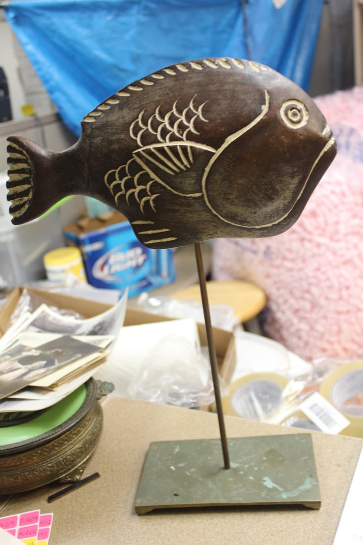 1977 Sarreid Wooden Fish: 15 1/4" tall