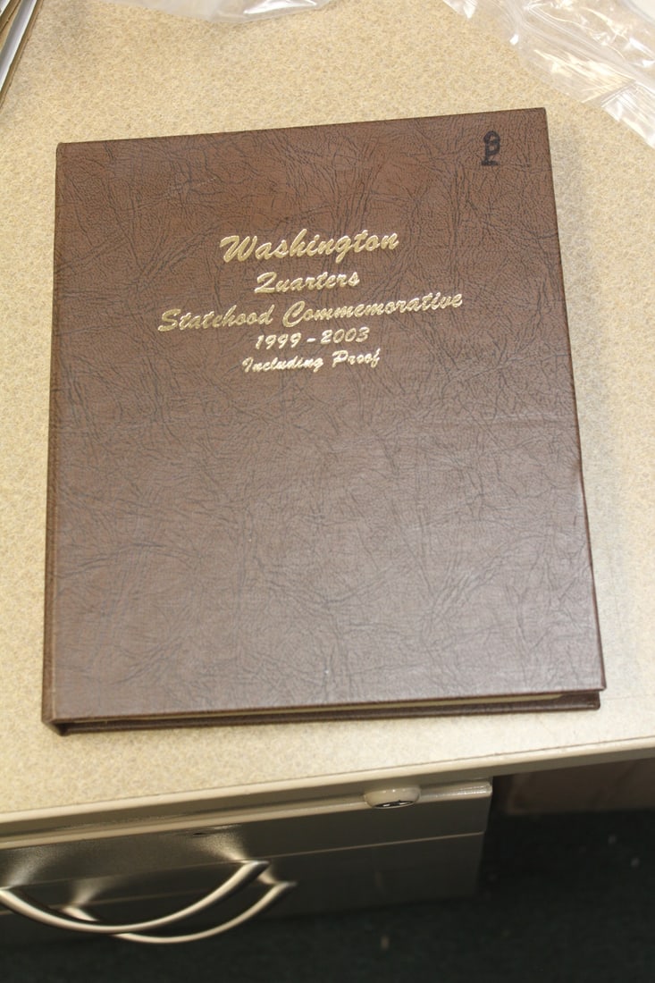 Washington Quarters 1999-2003: statehood commemorative - including silver proof. Five sheets to include 25 proof silver quarters - total= 100 quarter