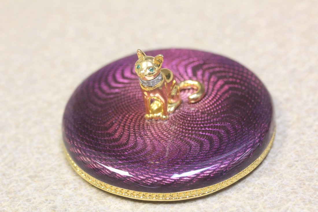 Very Rare Faberge Enamel Lid: beautifully done, amazing work - 2 1/2" in diameter