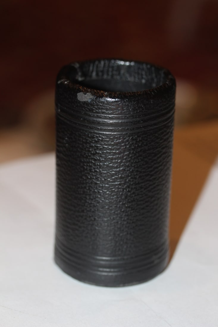 Leather Dice Holder/Shaker: 3 3/8" tall