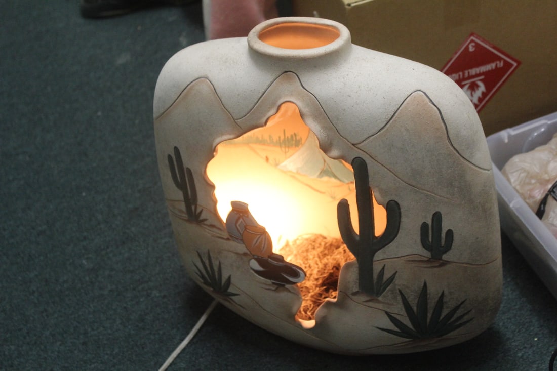 Hand Painted Native American Shadow Lamp (1 of 6)