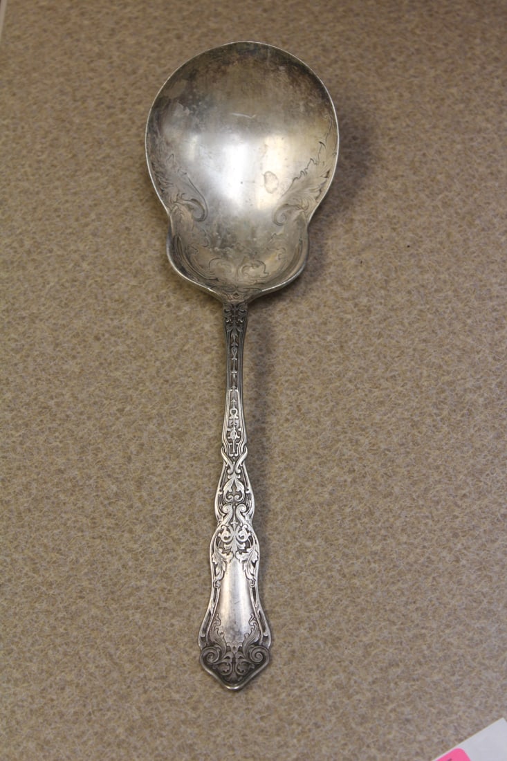 Rogers and Sonna Ornate Silverplate Spoon: 8 7/8" across