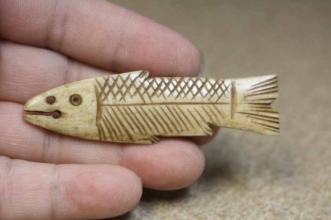 Carved Bone Fish Pendant: as shown
