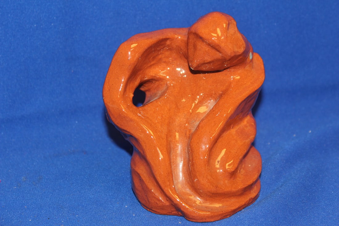 Carved Modern Sculpture: 5 1/2" tall - clay