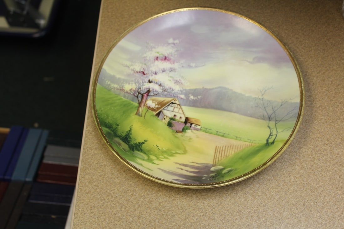 Hand Painted Nippon Plate: 10" in diameter