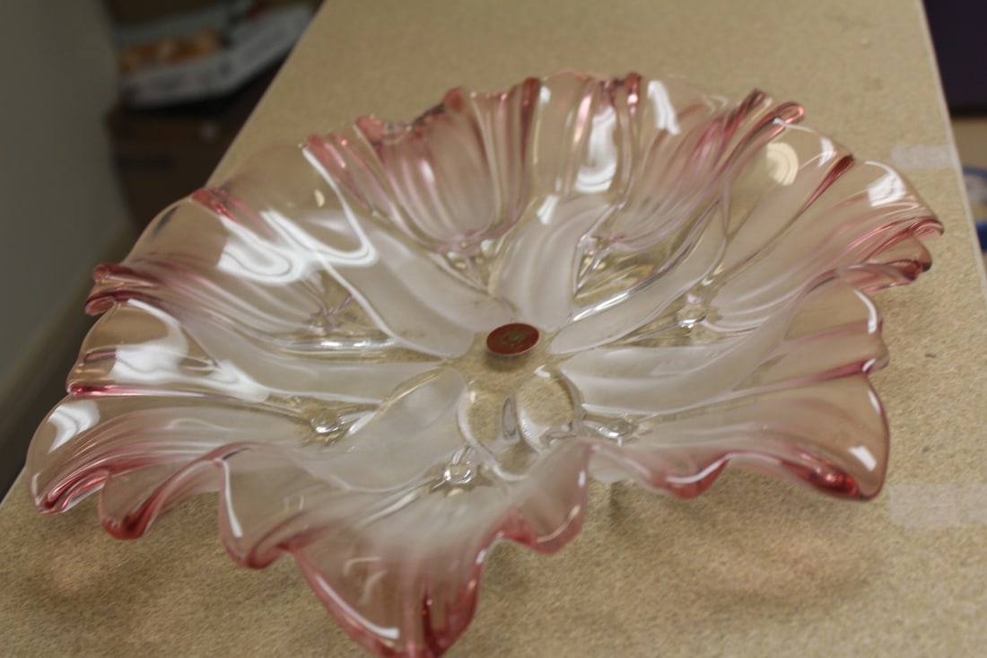 Germany Frost and Artglass Plate: approximately 13 1/4" in diameter