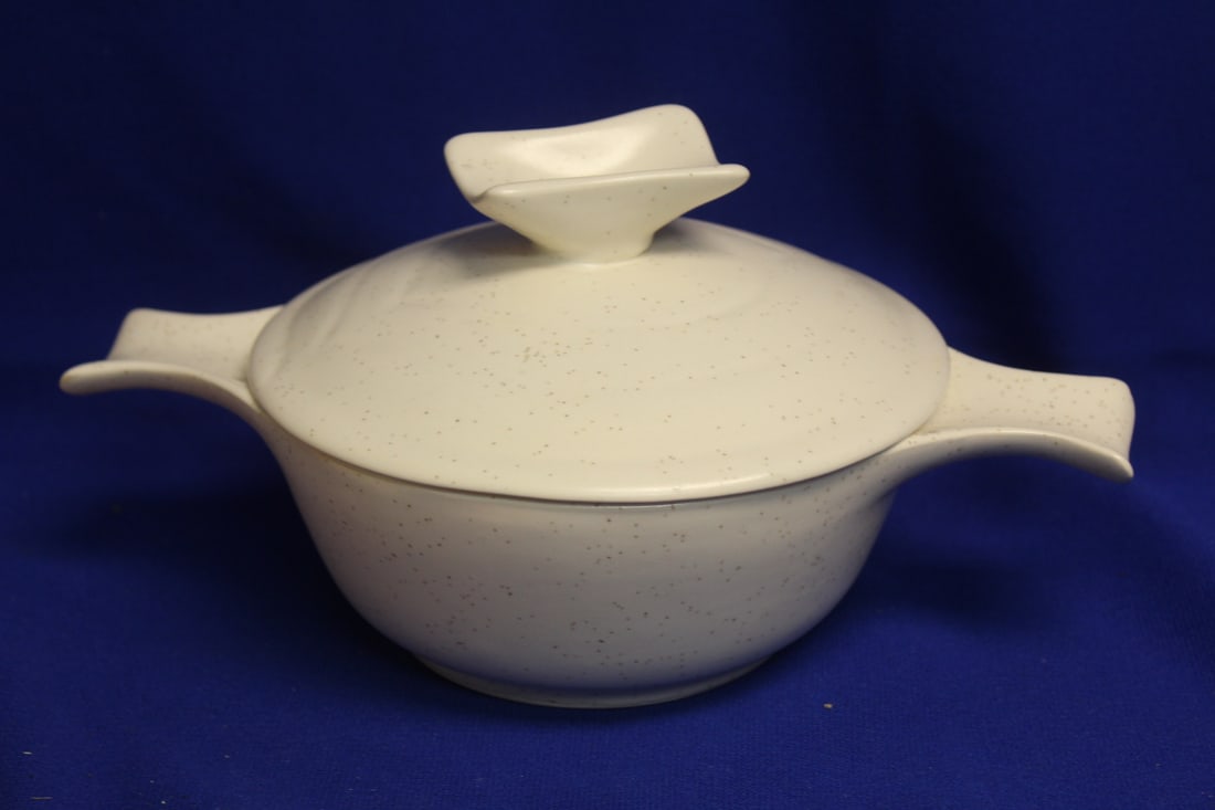 A Mid-Century Modern Style Pottery Pot: 8 1/2" across handle to handle