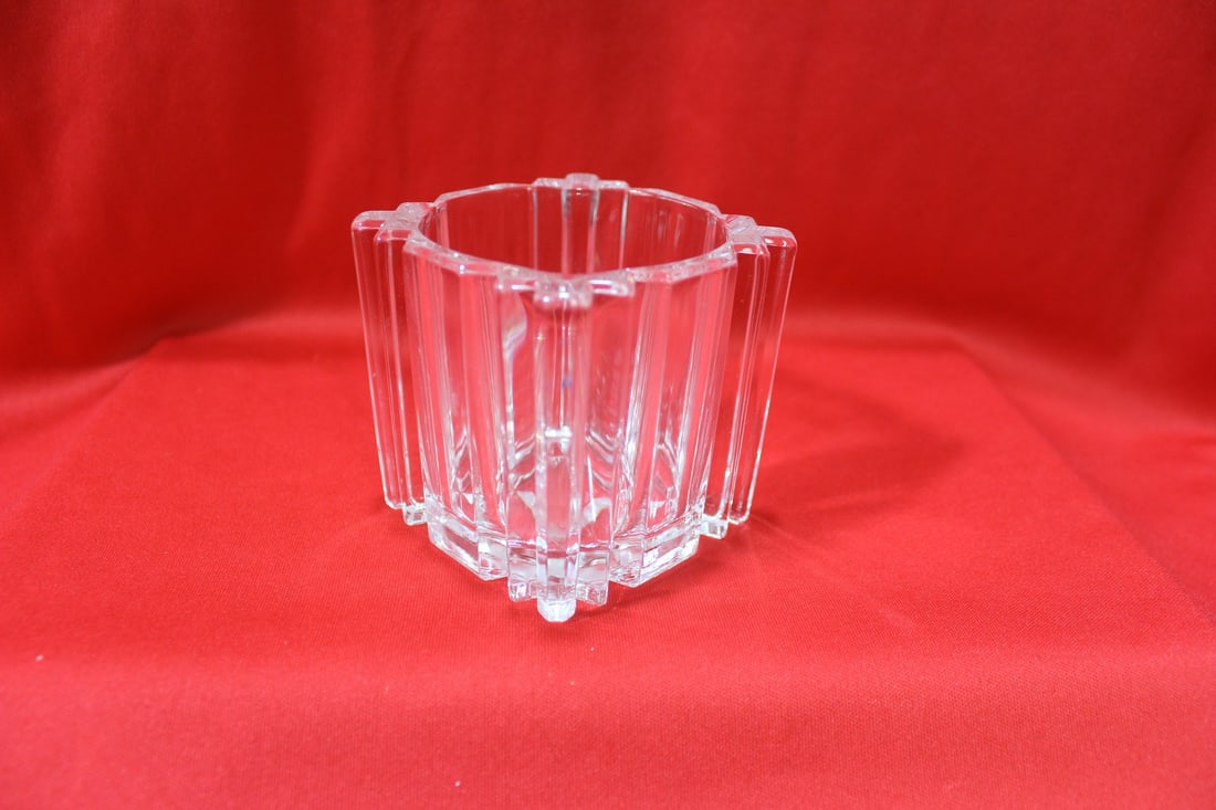 A Glass Cup or Container: 2 7/8" square