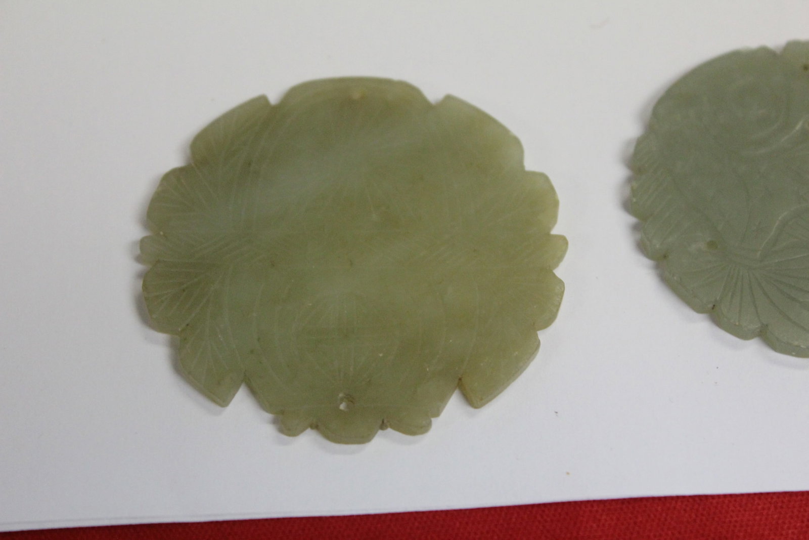Two Carved Jade Discs - 2
