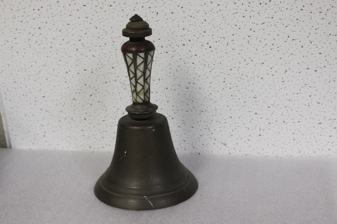 A Brass Bell With Clasp: 9 1/2" tall - good size