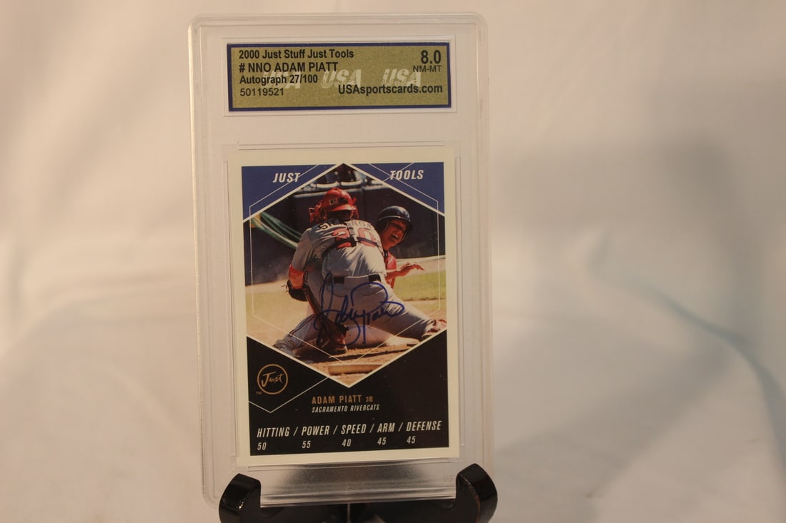 A Graded Autographed Baseball Card: Adam Piatt