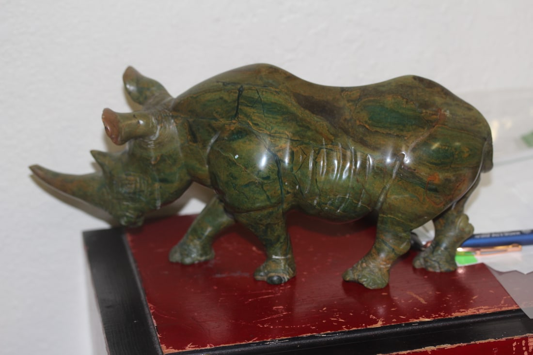 Chinese Jade or Hardstone rhino (1 of 7)