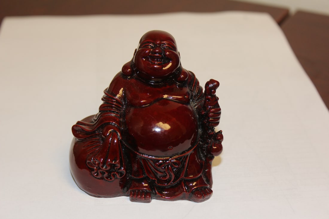 A Chinese Resin Buddha: 3 1/2" tall