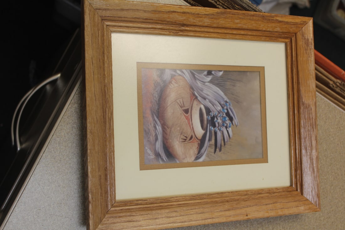 A Daniel Yazzie Frame Print: overall= 12 1/4" x 10 1/4"