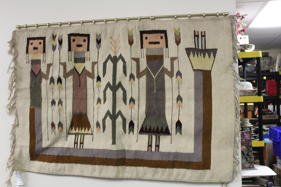 Navajo or Navajo-style Hanging Rug: measures: 48" x 33 1/2"