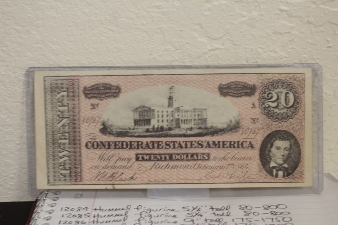 Copy of a $20 Confederate Note: as shown