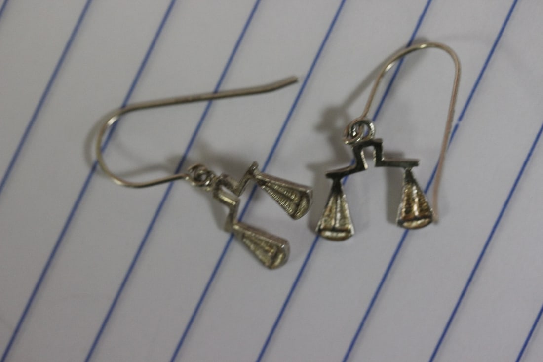 A Pair of Sterling Earrings: as shown