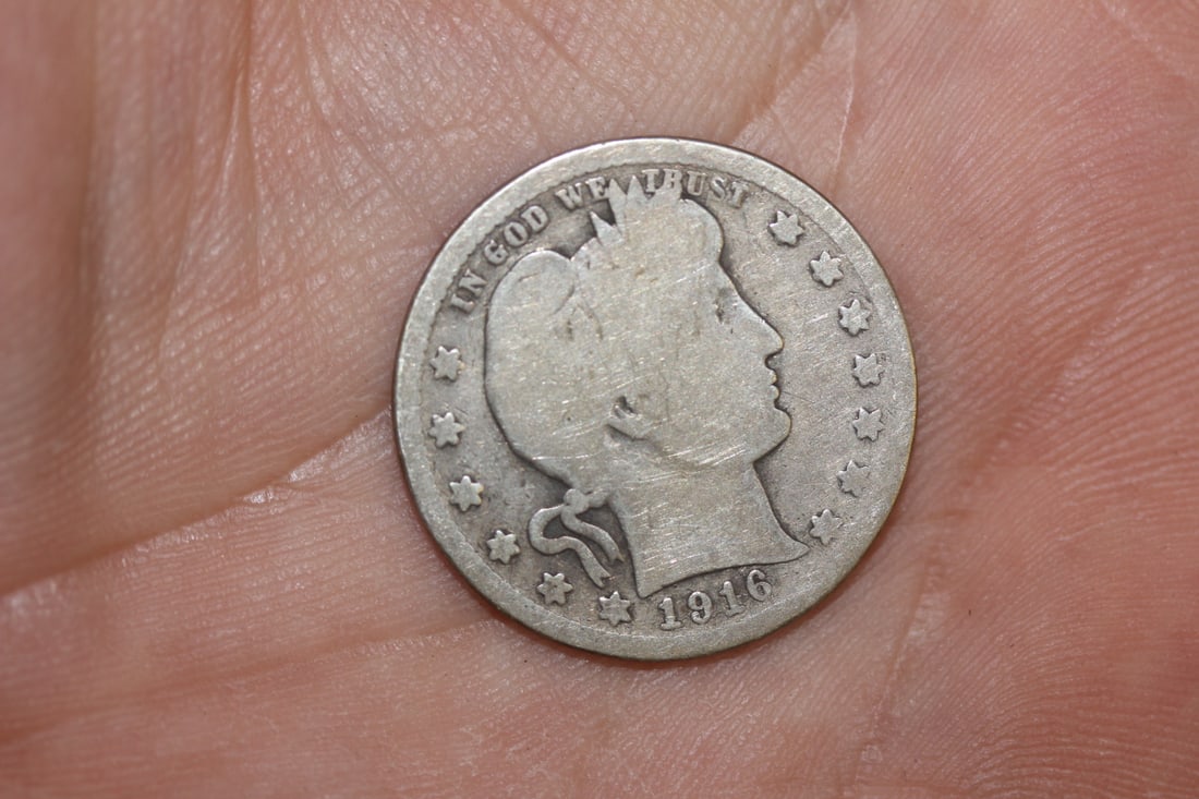 1916-D Silver Barber Quarter: as shown