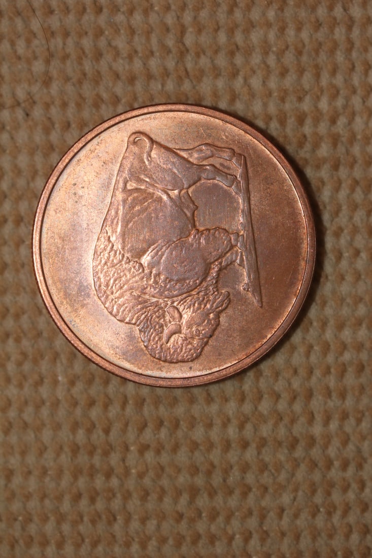 One Ounce Copper Round: as shown