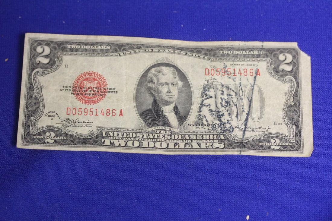 A 1928 Red Seal $2.00 Note (1 of 2)