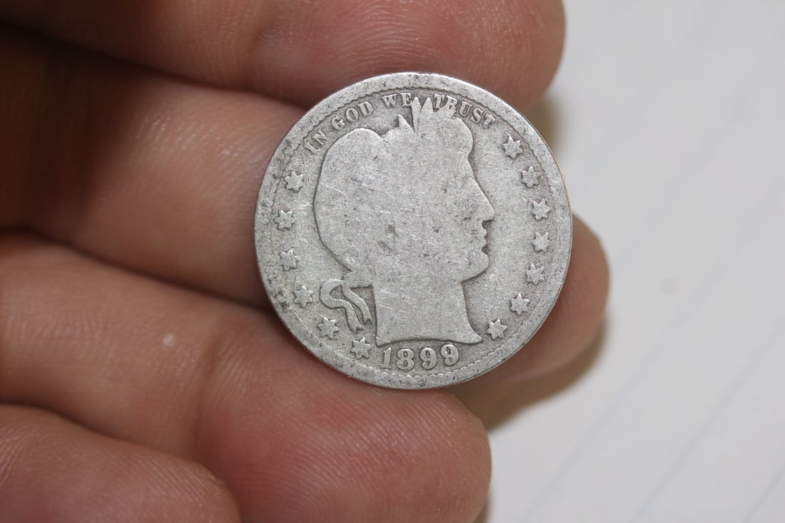 1899 Barber Silver Quarter: as shown
