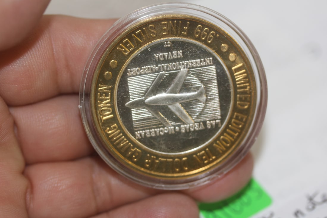 Limited Edition $10 Silver Casino Token: please note: ONLY the middle part is .999 silver