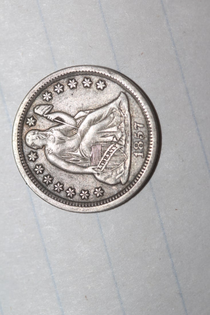 1857 Seated Silver dime: as shown