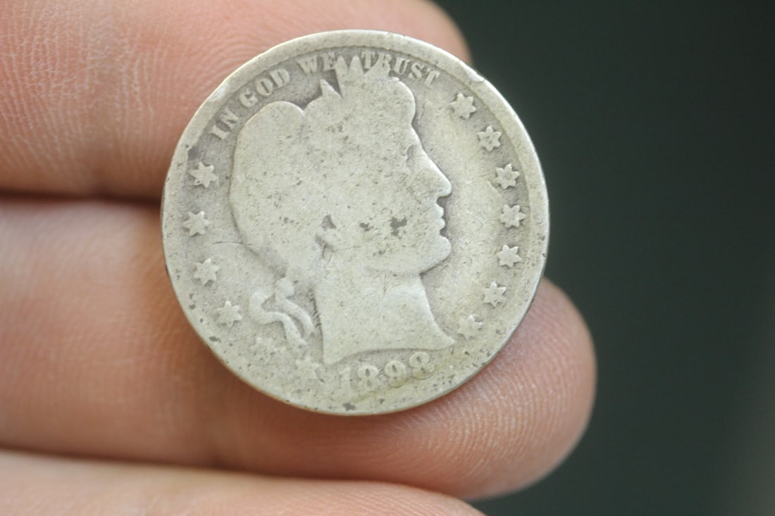 1898 Barber Silver Quarter: as shown