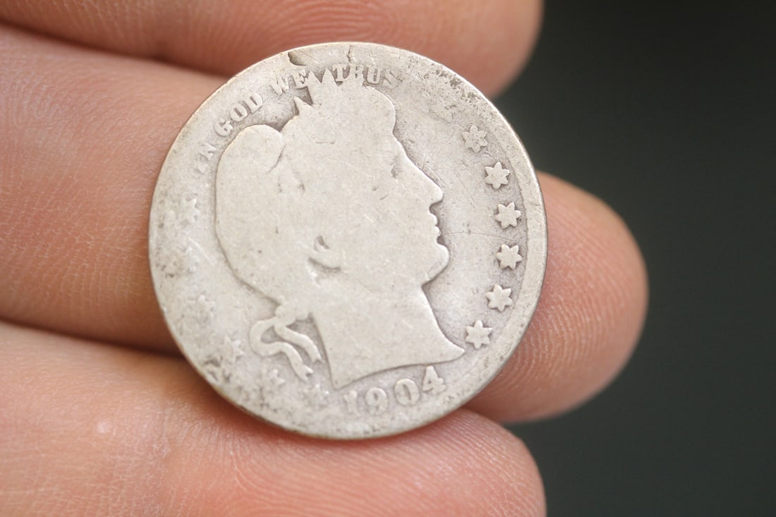 1904 Barber Silver Quarter: as shown