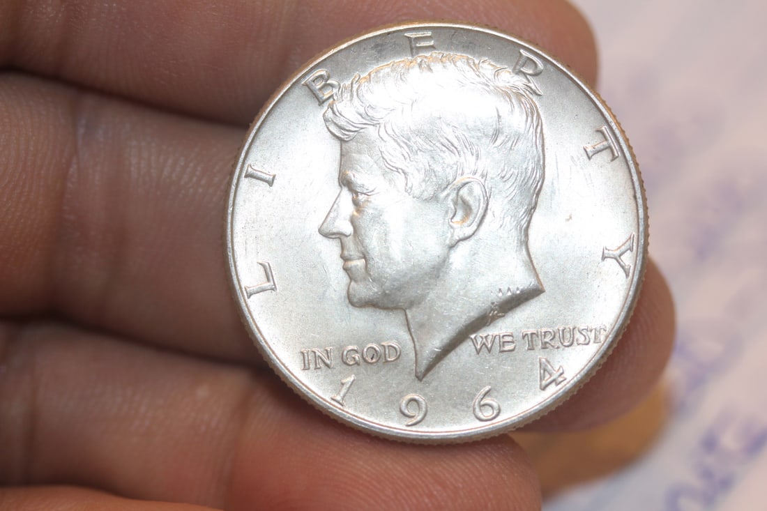 1964 Kennedy Half Dollar: 90% silver
