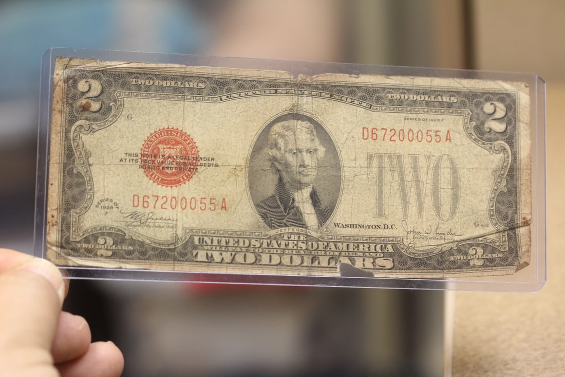 1928 $2.00 Note: low grade/cull condition