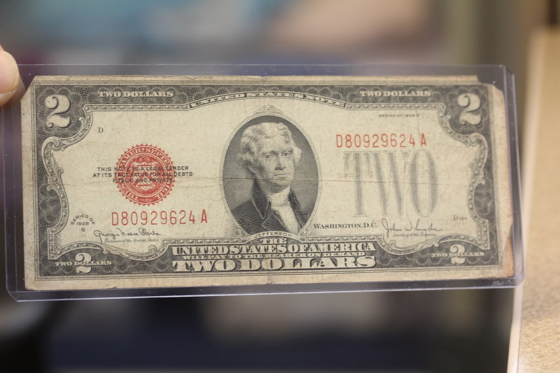 1928 $2.00 Note: low grade/cull condition