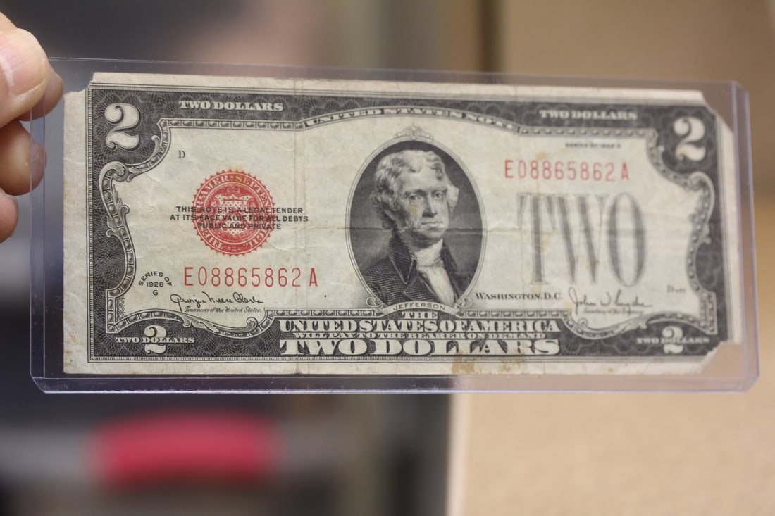 1928 $2.00 Note: low grade/cull condition